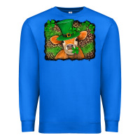 True Royal st patricks orange cow with leopard background Premium Sweatshirt - Jasminsmagicworld