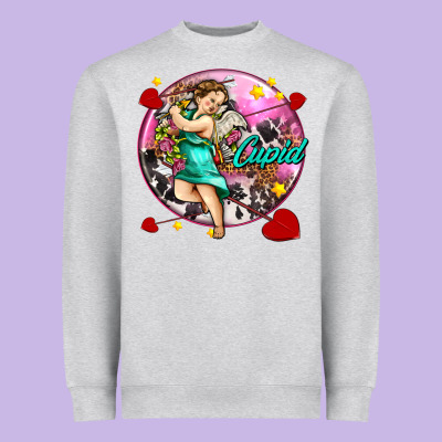 Cupid With Arrows And Stars Heavyweight Sweatshirt Designed By Adodesignshop