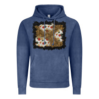 Vintage Denim christmas mistletoe background Vintage Hoodie - BundleAndBundleShop