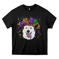 Black mardi gras hat  white shepherd Heavy Core Tee - RanaPortraitStore