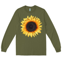 Army Green treetops sunflower Long Sleeve Tee - LillyAllenDesigns