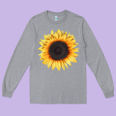 Treetops Sunflower Long Sleeve Tee Designed By Lillyallendesigns