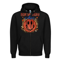Black game day vibes Zipper Hoodie - MaliasSmallBusiness