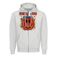 Dove Grey game day vibes Zipper Hoodie - MaliasSmallBusiness