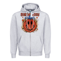 Heather Grey game day vibes Zipper Hoodie - MaliasSmallBusiness