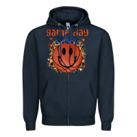 Navy game day vibes Zipper Hoodie - MaliasSmallBusiness