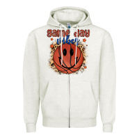 Oatmeal Heather game day vibes Zipper Hoodie - MaliasSmallBusiness