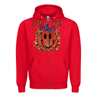 Red game day vibes Zipper Hoodie - MaliasSmallBusiness