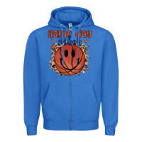 True Royal game day vibes Zipper Hoodie - MaliasSmallBusiness