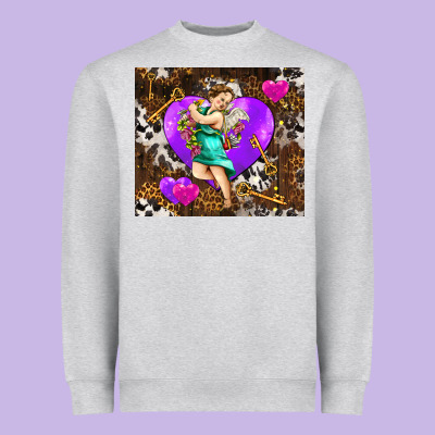 Cupid And Heart Heavyweight Sweatshirt Designed By Adodesignshop