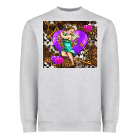 Heather Grey cupid and heart Heavyweight Sweatshirt - AdoDesignShop