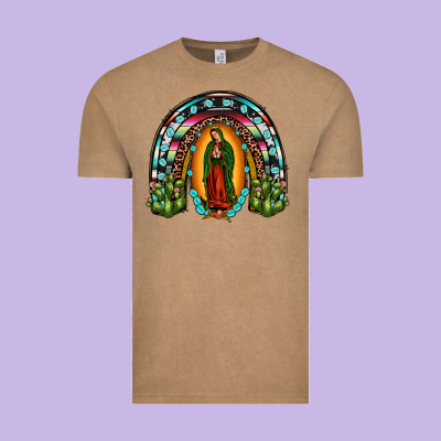 Our Lady Of Guadalupe Rainbow Vintage Tee Designed By Jahusdesignshop