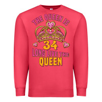 Cardinal the queen is 34 long live the queen Premium Sweatshirt - Jasminsmagicworld