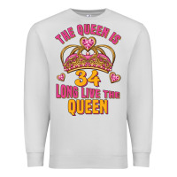 Dove Grey the queen is 34 long live the queen Premium Sweatshirt - Jasminsmagicworld