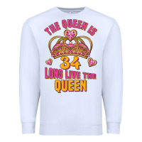 White the queen is 34 long live the queen Premium Sweatshirt - Jasminsmagicworld