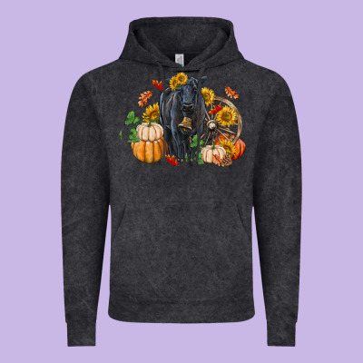Fall Black Angus Vintage Hoodie Designed By Ranaportraitstore