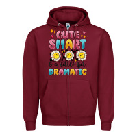Burgundy merry christmas gnomies Zipper Hoodie - MaliasSmallBusiness