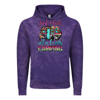Cloud Purple just a girl who loves camping Vintage Hoodie - JahusDesignShop
