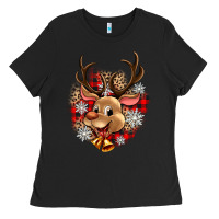 Black reindeer christmas Ladies Tee - Zillion Design Studio