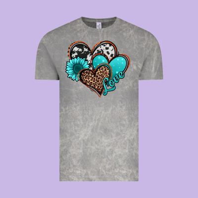 Love Turquoise Hearts Vintage Tee Designed By Jasminsmagicworld