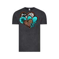 Vintage Black love turquoise hearts Vintage Tee - Jasminsmagicworld