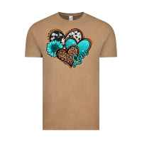 Vintage Coffee love turquoise hearts Vintage Tee - Jasminsmagicworld