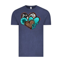 Vintage Denim love turquoise hearts Vintage Tee - Jasminsmagicworld