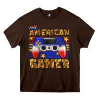 Chocolate Brown all american gamer Heavy Core Tee - texasbilliewilder