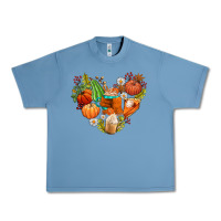 Pebble Blue pumpkin and latte with fall Urban Heavy Tee - AdoDesignShop