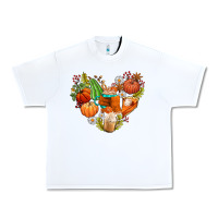 White pumpkin and latte with fall Urban Heavy Tee - AdoDesignShop