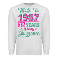 Oatmeal Heather made in 1987, 35 years of being awesome Premium Sweatshirt - Jasminsmagicworld