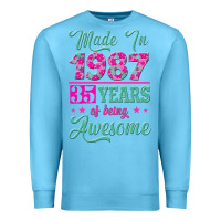 Ocean Blue made in 1987, 35 years of being awesome Premium Sweatshirt - Jasminsmagicworld