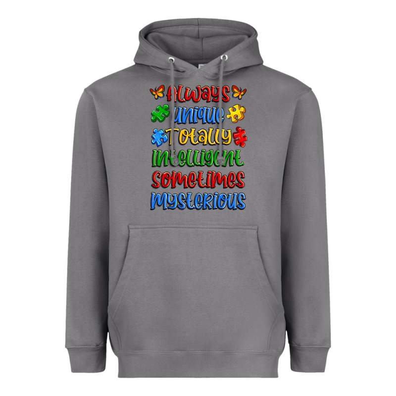 Always Unique Totally Intelligent Sometimes Myster Heavyweight Hoodie by Artiststas | Teevron