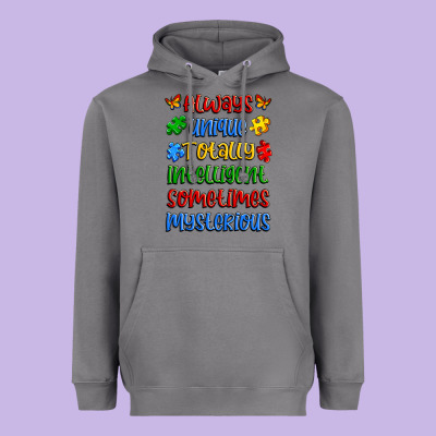 Always Unique Totally Intelligent Sometimes Myster Heavyweight Hoodie Designed By Artiststas