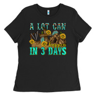 Black a lot can happen in 3 days western Ladies Tee - texasbilliewilder