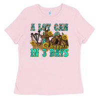 Bubblegum Pink a lot can happen in 3 days western Ladies Tee - texasbilliewilder