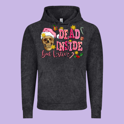 Dead Inside But Festive Vintage Hoodie Designed By Adodesignshop