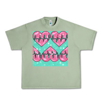 Oil Green Nursing Heart Seamless Pattern Urban Heavy Tee - BundleAndBundleShop