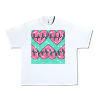 White Nursing Heart Seamless Pattern Urban Heavy Tee - BundleAndBundleShop