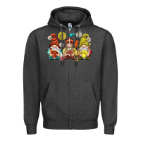 Charcoal Heather sports gnomies Zipper Hoodie - NancyCooperArtShop