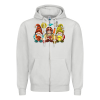 Dove Grey sports gnomies Zipper Hoodie - NancyCooperArtShop