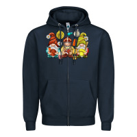 Navy sports gnomies Zipper Hoodie - NancyCooperArtShop