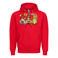 Red sports gnomies Zipper Hoodie - NancyCooperArtShop