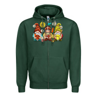 Sports Green sports gnomies Zipper Hoodie - NancyCooperArtShop