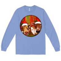 Colony Blue Christmas Cow, Long Sleeve Tee - Jasminsmagicworld