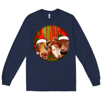 Navy Christmas Cow, Long Sleeve Tee - Jasminsmagicworld
