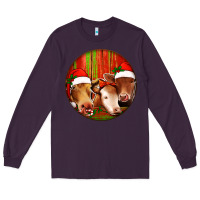 Plum Christmas Cow, Long Sleeve Tee - Jasminsmagicworld