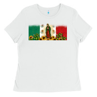 White lady of guadalupe mexican flag Ladies Tee - JahusDesignShop