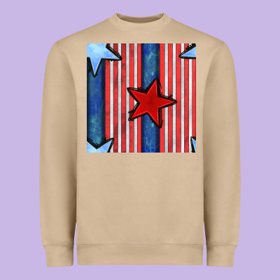 4th Of July Stars And Stripes Seamless Pattern Heavyweight Sweatshirt Designed By Bundleandbundleshop