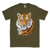 Army Green Tiger Head Classic Tee - LillyAllenDesigns